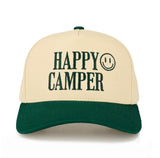 Happy Camper Green & Beige CC Brand Adjustable Snap Closer Hat