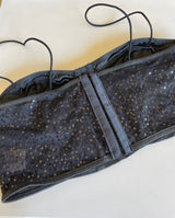 Black Sparkly Sequins Bralette w/Hook Closure Size Medium