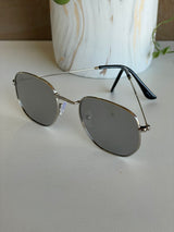 Cool Breeze Silver & Black Lightweight Frame Sunglasses with Clear Lenses