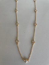 Gold Chain & Diamond Shape CZ Necklace
