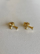 Faith Gold Cross & Rhinestone Post Earrings