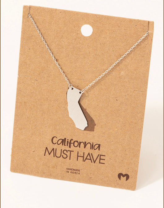 California State Silver Pendant Necklace