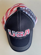 USA Red, White & Blue American Flag Trucker Hat Adjustable Snap Closure