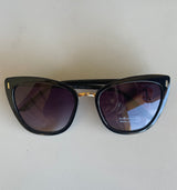 Retro Cateye Black & Gold Sunglasses