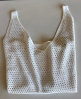 White Rhinestone V-Neck Tank Top