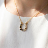 Good Fortune Antique 18K Gold Dipped Horseshoe Necklace