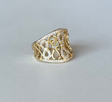 Eternity Cubic Zirconia Gold Dipped Adjustable Ring
