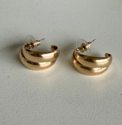 Twisted Gold Open Hoop Earrings