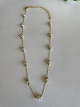 Gold Chain & Rhinestone Ball Necklace