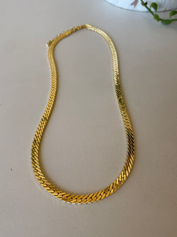Gold Dipped Flat Chain Necklace