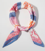 Orange, Pink & Blue Animal Print Silk Square Scarf