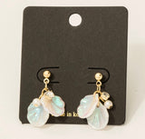 Iridescent Shells & Gold Post Earrings