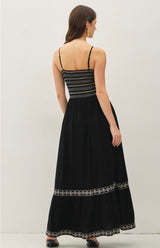 Cozumel Black Tank Maxi Dress w/Pockets, Smocked Bodice & Adjustable Straps