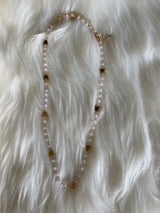 Gold Butterfly & Dainty Pearl Necklace