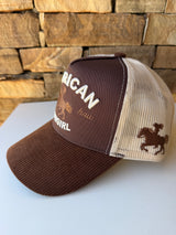 American Cowgirl Brown Yee Haw Trucker Hat w/Adjustable Snap
