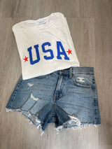 USA Short Sleeve White Graphic Tee
