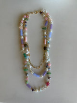 Spring Fling Bead & Gold Chain Layered Necklace