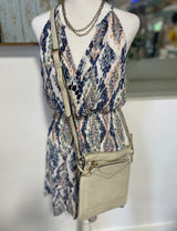 Cream Crossbody 2 in 1 Purse with Hidden Pocket Clutch