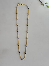Gold & Black Beaded Dainty Necklace