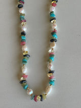 Pebble Beach Stones & Pearl Beaded Necklace