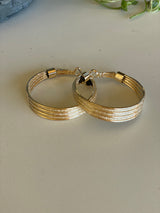 Sparkly Gold Thick Hoop Earrings