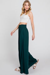 Emerald Smocked Waist Wide Leg Pants w/Pockets