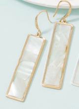 Shelly Rectangle Drop & Gold Dangle Earrings