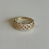 Chanel CZ Gold Dipped Link Ring