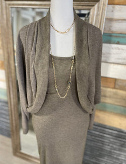 Hot Cocoa Bolero Knit Cardigan Sweater Top