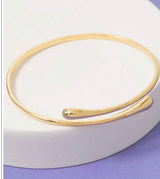 18K Gold Dipped Wrap Bangle Bracelet