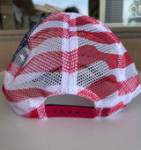 USA Red, White & Blue American Flag Trucker Hat Adjustable Snap Closure