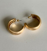 Matte Gold Thick Open Hoop Earrings