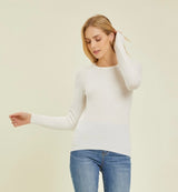 Ivory Classic Super Soft Round Neck Sweater Top