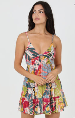 Miami Beach Tropical Design Tie Back Sundress by Angie
