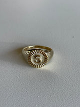 Gold Initial “S” Round Cut Ring Size 6