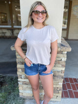 Khaki Crewneck Short Sleeve Tee