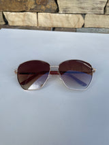 Uptown Girl Gold Rhinestone & Brown Frame Sunglasses
