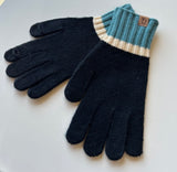 Black & Teal Soft Smart Touch Gloves