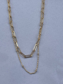 Gold Ball & Chain Layered Necklace