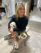 Black Soft Brushed Hacci Long Sleeve Crew Neck Loungewear Sweater Top