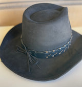 Lainey Black Cowgirl Hat w/Black Braided Band