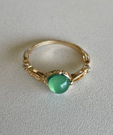 Gold Infinity Band w/Green Stone Ring