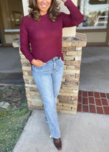 Judy Blue Mid Rise Dad Jeans w/Cell Phone Pocket & Raw Edge