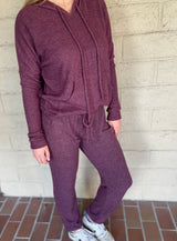 Sugar Plum Comfy Hooded Sweater with Front Pocket