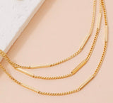 14K Gold Dipped Bar & Chain Layered Necklace