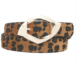 Leopard Belt w/Wing Gold Buckle