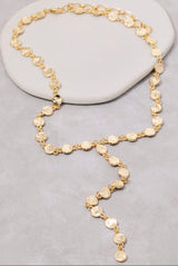 Gold Coin Chain Y Necklace