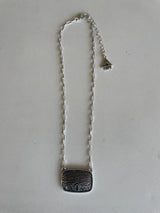 Western Stitch Silver Pendant & Chain Link Tipi Necklace
