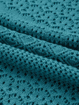 Lapis Mix Pattern Open Knit Cardigan Sweater