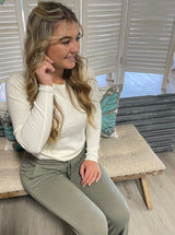 Ivory Classic Super Soft Round Neck Sweater Top